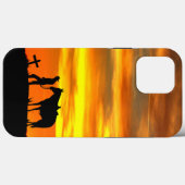 カウボーイ祈りの言葉シルエットとサンセットiPhoneケース Case-Mate iPhoneケース (裏面 (横))