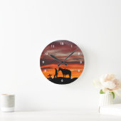 カウボーイ祈りの言葉シルエットウォールクロック ラウンド壁時計 (ホーム)