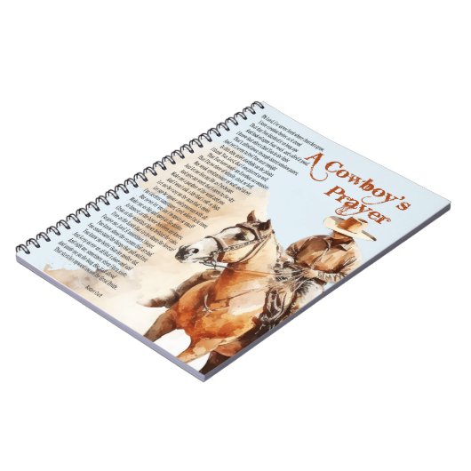 カウボーイ祈りの言葉西キリスト教宗教馬 ノートブック (左側)
