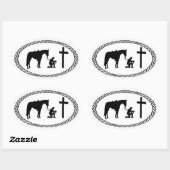 カウボーイ祈クロスユーロスタイル 楕円形シール (シート)