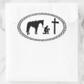 カウボーイ祈クロスユーロスタイル 楕円形シール (バッグ)