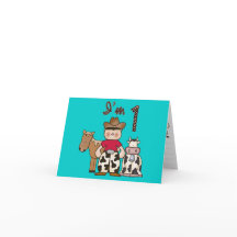 カウボーイ第1誕生日の埋め込み招待状