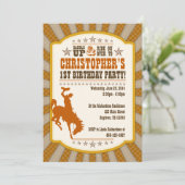 カウボーイ第1誕生日パーティの招待状 招待状 (スタンド正面)