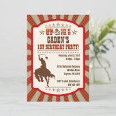 カウボーイ第1誕生日パーティの招待状 招待状 (スタンド正面)