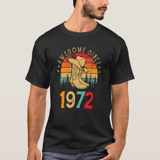 カウボーイ素晴らしブーツ1972 50誕生日50 Y Tシャツ (正面)