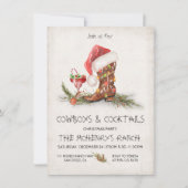 カウボーイ素朴とカクテルクリスマスパーティー 招待状 (正面)