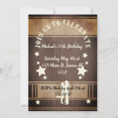 カウボーイ素朴な木製30歳の誕生日 招待状 (正面)