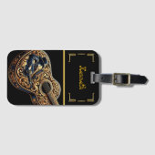 カウボーイ素朴アコースティックギターしゃれている ラゲッジタグ (正面横)