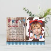 カウボーイ素朴ウェスタンテーマ誕生日招待状 招待状 (スタンド正面)