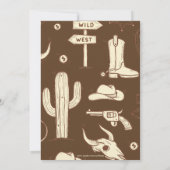 カウボーイ素朴ウェスタン赤ちゃんシャワー 招待状 (裏面)