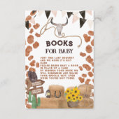 カウボーイ素朴ウエスタンの牛の茶色のベビーは本を持ってくる エンクロージャーカード (正面)