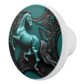 カウボーイ素朴ウエスタンカントリーターコイズホース セラミックノブ (右)