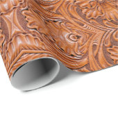 カウボーイ素朴ウエスタンカントリーツールドレザープリント ラッピングペーパー (ロールコーナー)