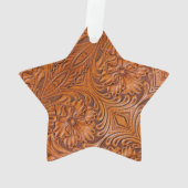 カウボーイ素朴ウエスタンカントリー工具革プリント オーナメント (裏面)