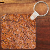 カウボーイ素朴ウエスタンカントリー工具革プリント キーホルダー (裏面)