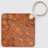 カウボーイ素朴ウエスタンカントリー工具革プリント キーホルダー (裏面)