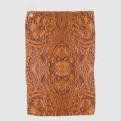 カウボーイ素朴ウエスタンカントリー工具革プリント ゴルフタオル (正面)