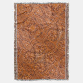 カウボーイ素朴ウエスタンカントリー工具革プリント スローブランケット (正面縦)