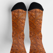 カウボーイ素朴ウエスタンカントリー工具革プリント ソックス (上部)