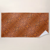 カウボーイ素朴ウエスタンカントリー工具革プリント ビーチタオル (正面)