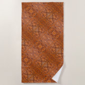 カウボーイ素朴ウエスタンカントリー工具革プリント ビーチタオル (正面)