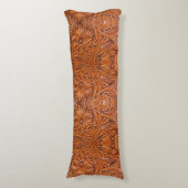 カウボーイ素朴ウエスタンカントリー工具革プリント ボディピロー (正面縦)