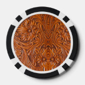 カウボーイ素朴ウエスタンカントリー工具革プリント ポーカーチップ (裏面)