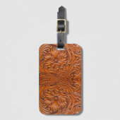 カウボーイ素朴ウエスタンカントリー工具革プリント ラゲッジタグ (正面縦)