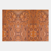 カウボーイ素朴ウエスタンカントリー工具革プリント ラッピングペーパーシート (正面2)