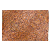 カウボーイ素朴ウエスタンカントリー工具革プリント 枕カバー (裏面-左)