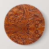 カウボーイ素朴ウエスタンカントリー工具革プリント 缶バッジ (正面)