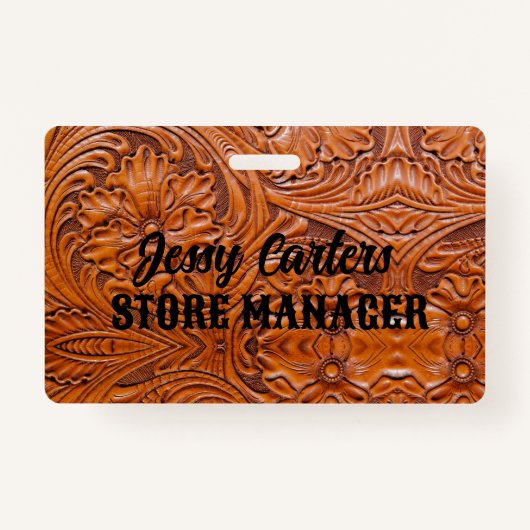 カウボーイ素朴ウエスタンカントリー工具革 バッジ (正面)