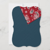 カウボーイ素朴ウエスタンロッキングホース赤ちゃんシャワー 招待状 (裏面)