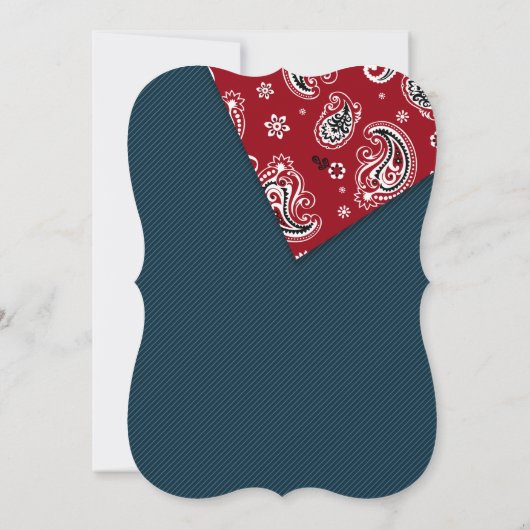 カウボーイ素朴ウエスタンロッキングホース赤ちゃんシャワー 招待状 (裏面)