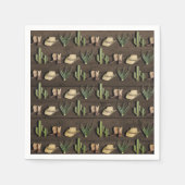 カウボーイ素朴ウエスタンロデオ木製バースデーパーティー スタンダードカクテルナプキン (正面)