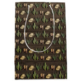 カウボーイ素朴ウエスタンロデオ木製バースデーパーティー ミディアムペーパーバッグ (正面)