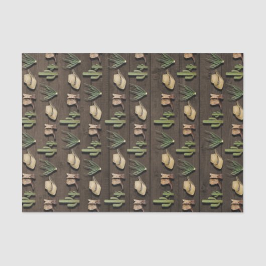 カウボーイ素朴ウエスタンロデオ木製バースデーパーティー 薄葉紙 (正面)