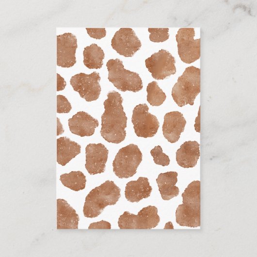 カウボーイ素朴ウエスタン牛ベビーおむつラッフル エンクロージャーカード (裏面)