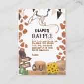 カウボーイ素朴ウエスタン牛ベビーおむつラッフル エンクロージャーカード (正面)