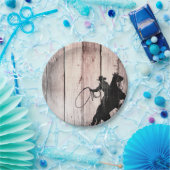 カウボーイ素朴ウッドバーンカントリーバースデーパーティー ペーパープレート (パーティー)