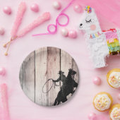 カウボーイ素朴ウッドバーンカントリーバースデーパーティー ペーパープレート (パーティー)