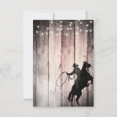 カウボーイ素朴ウッドバーンカントリーワイルドウェスト サンキューカード (裏面)