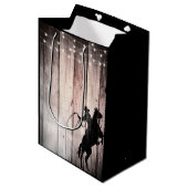 カウボーイ素朴ウッドバーンカントリーワイルドウェスト ミディアムペーパーバッグ (正面アングル)