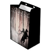 カウボーイ素朴ウッドバーンカントリーワイルドウェスト ミディアムペーパーバッグ (裏面アングル)