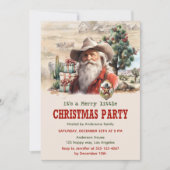 カウボーイ素朴サンタクリスマスパーティー 招待状 (正面)