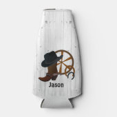 カウボーイ素朴パーソナライズされた ボトルクーラー (正面)