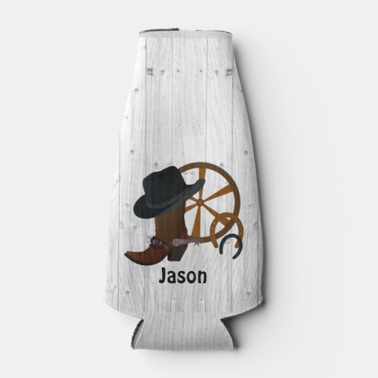 カウボーイ素朴パーソナライズされた ボトルクーラー (正面)