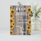 カウボーイ素朴ヒマフラワーカントリーフローラR.S.V.P 出欠カード (スタンド正面)