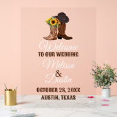 カウボーイ素朴ヒマワリ西結婚の歓迎 アクリルサイン (ウェディング)