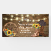 カウボーイ素朴ヒマワリ西結婚の歓迎 横断幕 (横)